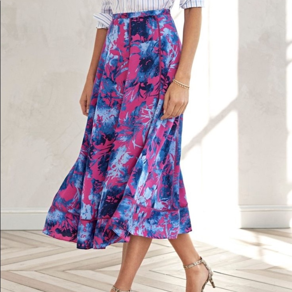 Banana Republic floral midi skirt sz 0 NWOT!